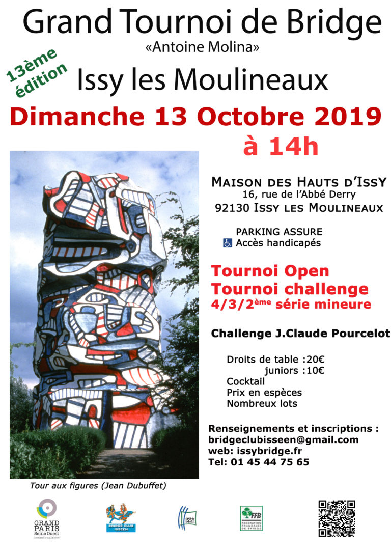 Inscription Grand Tournoi d&rsquo;Issy-les-Mlx du 13 octobre 2019