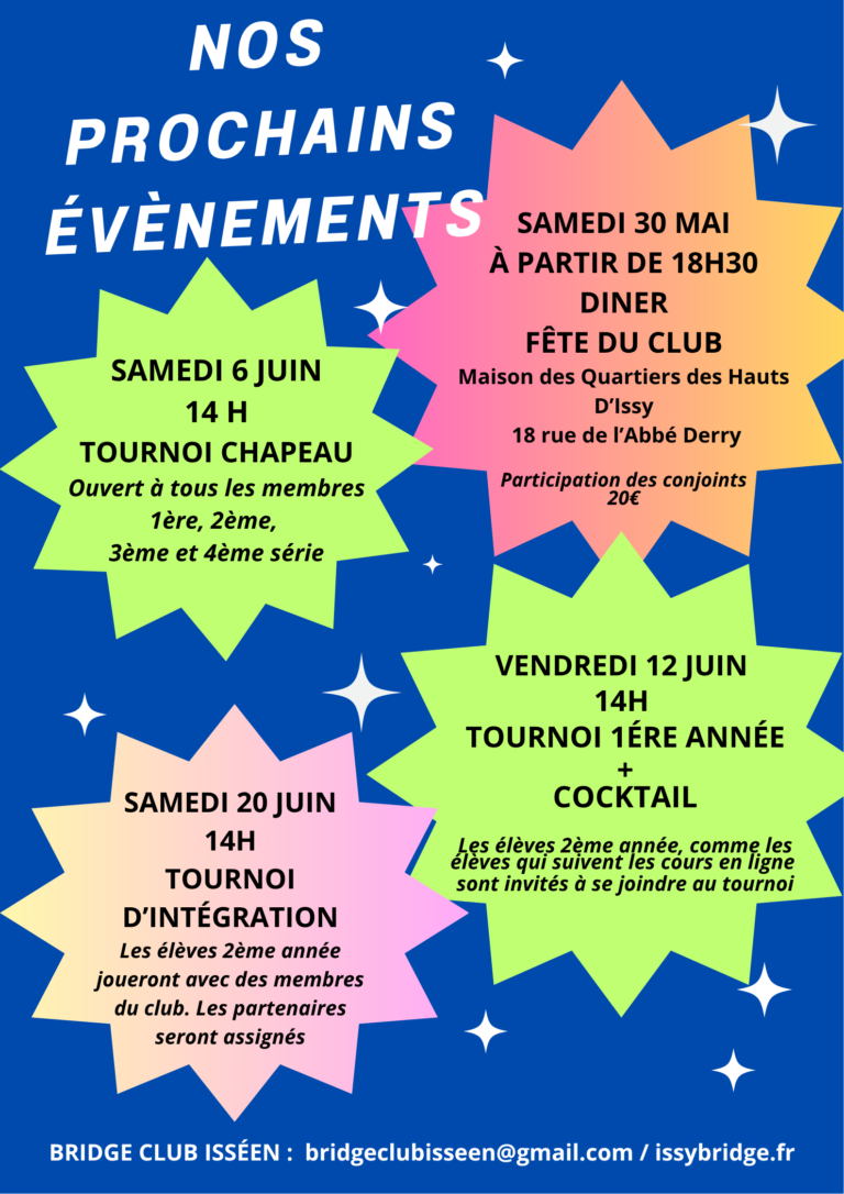 Évènements de fin de saison — Mai & Juin 2026