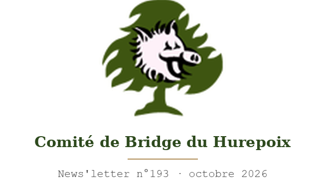 Comité de Bridge du Hurepoix – News'letter n°193, octobre 2026